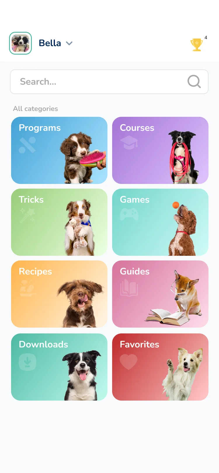 Hundeo App: Discover area with programs, courses, and guides
